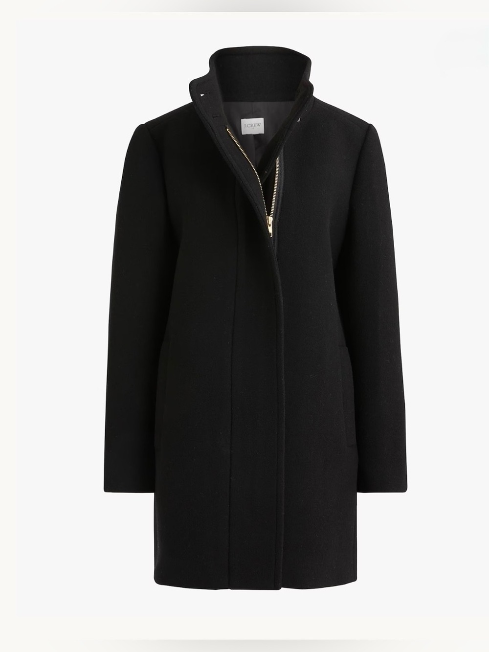 J.Crew Factory Women’s The City coat with button neck.Navy.Wool blend. 12P.NWT.